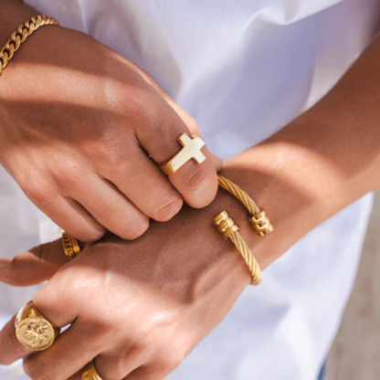 Bracelete Miles Ouro Inox