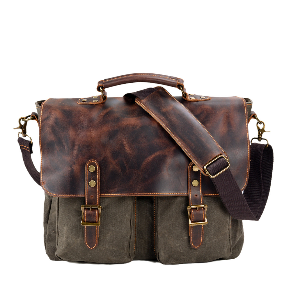 Bolsa Executiva Masculina em Lona e Couro Legítimo Seattle