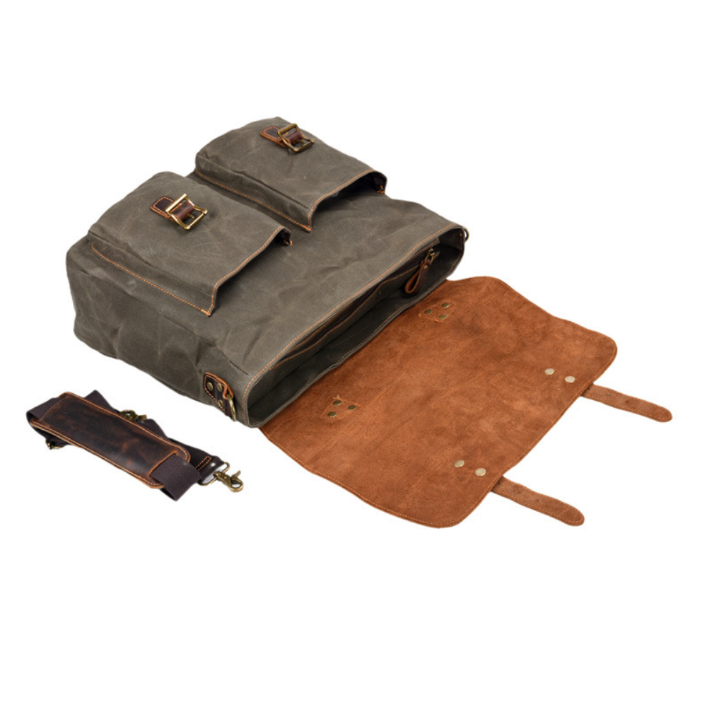 Bolsa Executiva Masculina em Lona e Couro Legítimo Seattle