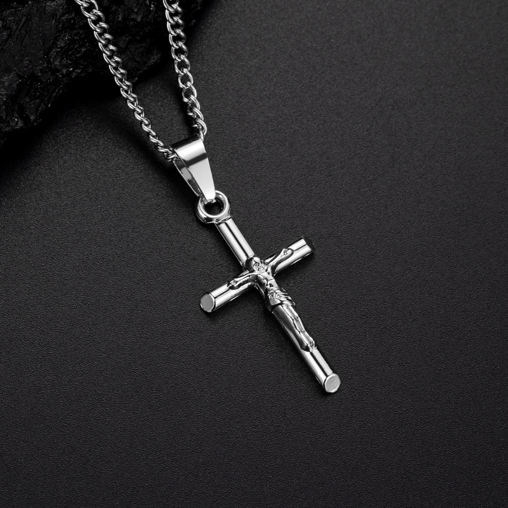 Colar Christ Prata Inox