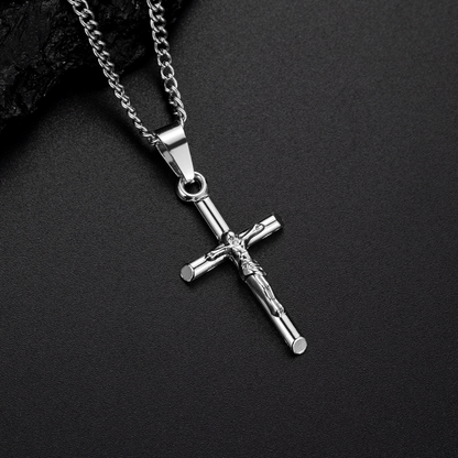 Colar Christ Prata Inox