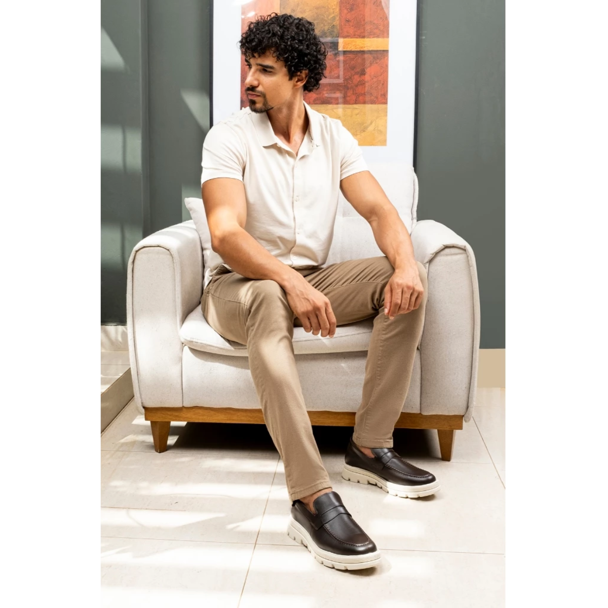 Mocassim Masculino Tratorado em Couro Hilbert
