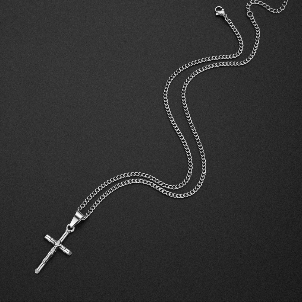 Colar Christ Prata Inox