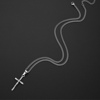 Colar Christ Prata Inox