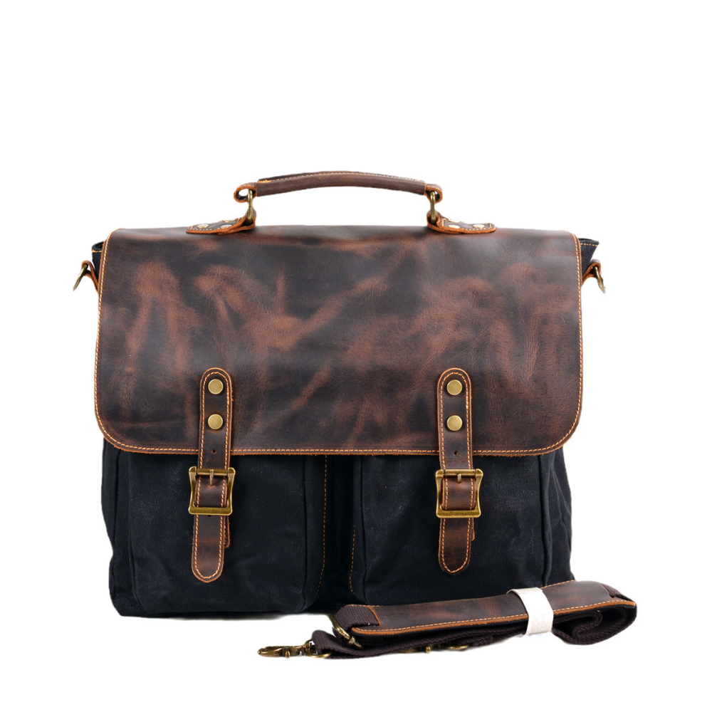 Bolsa Executiva Masculina em Lona e Couro Legítimo Seattle