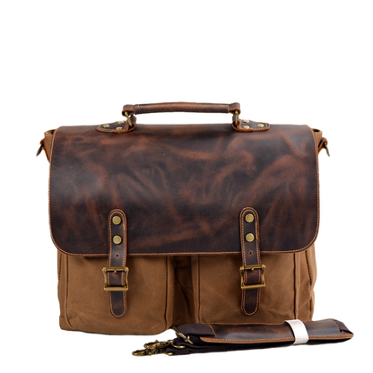 Bolsa Executiva Masculina em Lona e Couro Legítimo Seattle