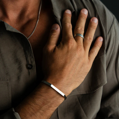 Bracelete Cuff Prata Inox