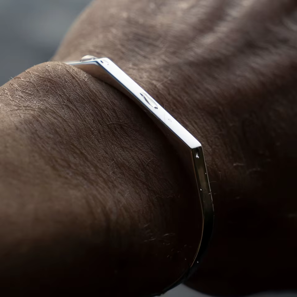Bracelete Cuff Prata Inox
