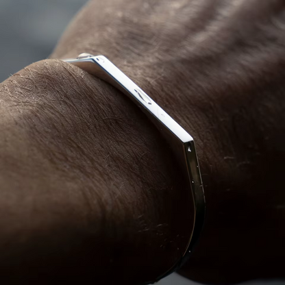 Bracelete Cuff Prata Inox