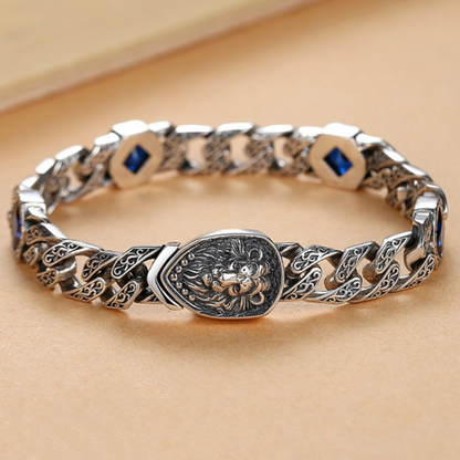 Pulseira Leon Saphire Prata Inox