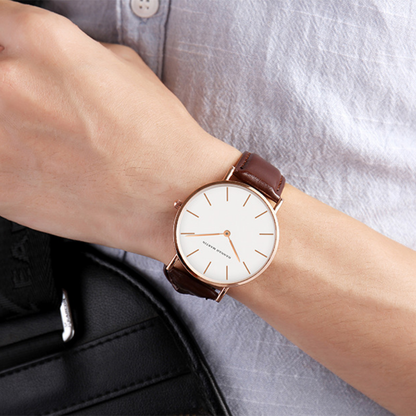 Relógio HM Classic White - Caixa Dourada