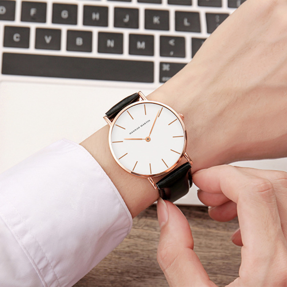 Relógio HM Classic White - Caixa Dourada