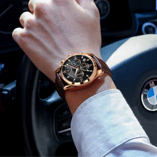 Relógio Poedagar Elegance em Couro