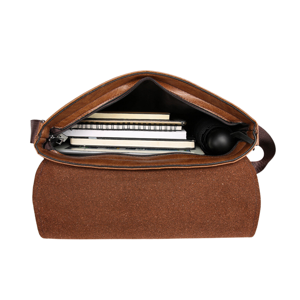Bolsa Carteiro Transversal Masculina em Couro Jeep
