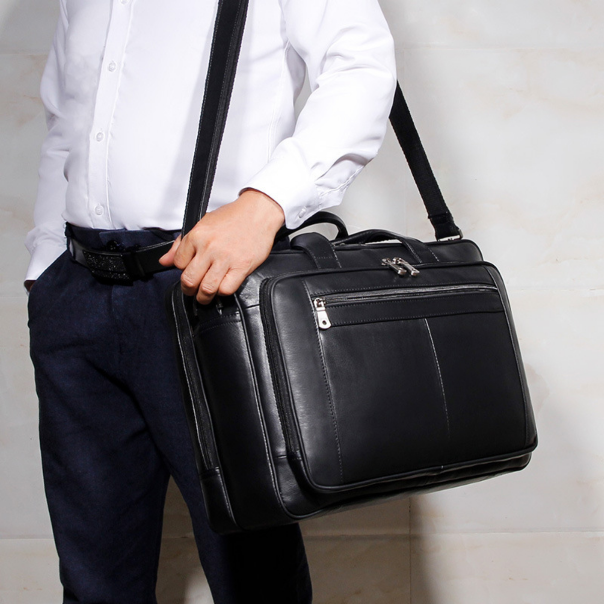 Bolsa Executiva em Couro Legítimo Leeds
