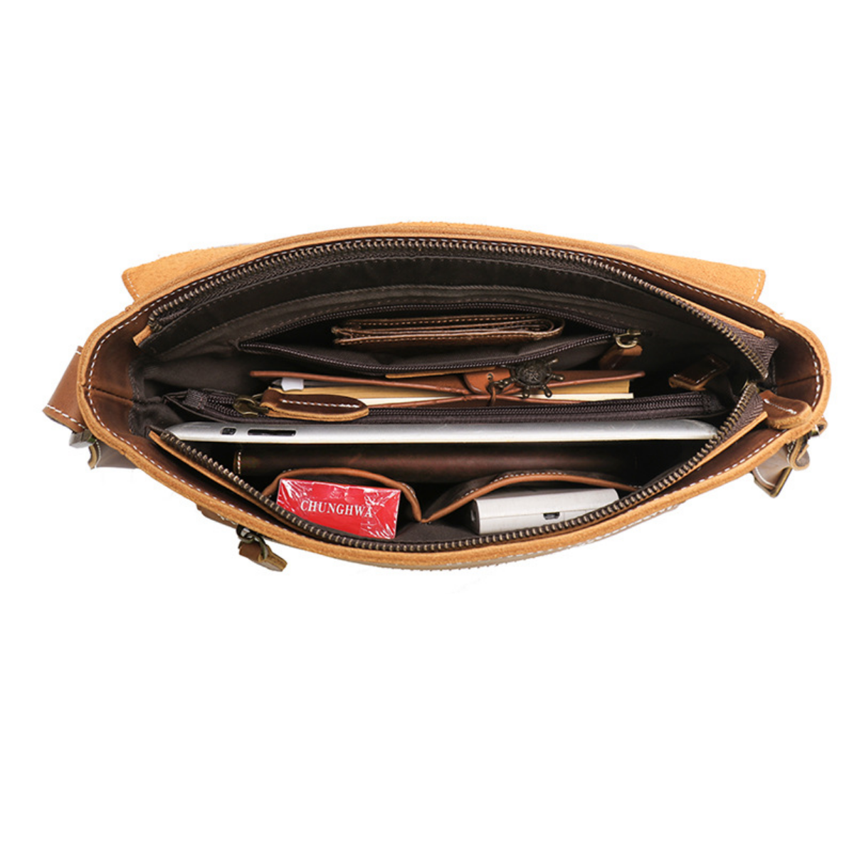Bolsa Carteiro Masculina em Couro Legítimo Denver