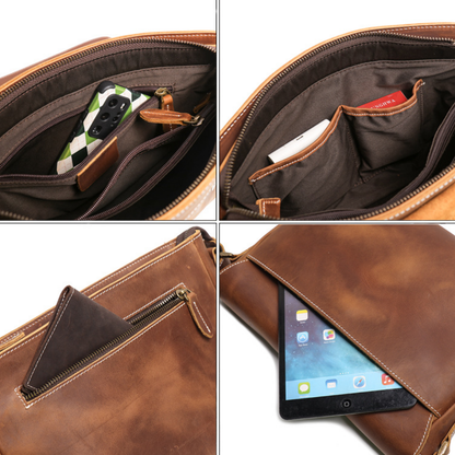 Bolsa Carteiro Masculina em Couro Legítimo Denver