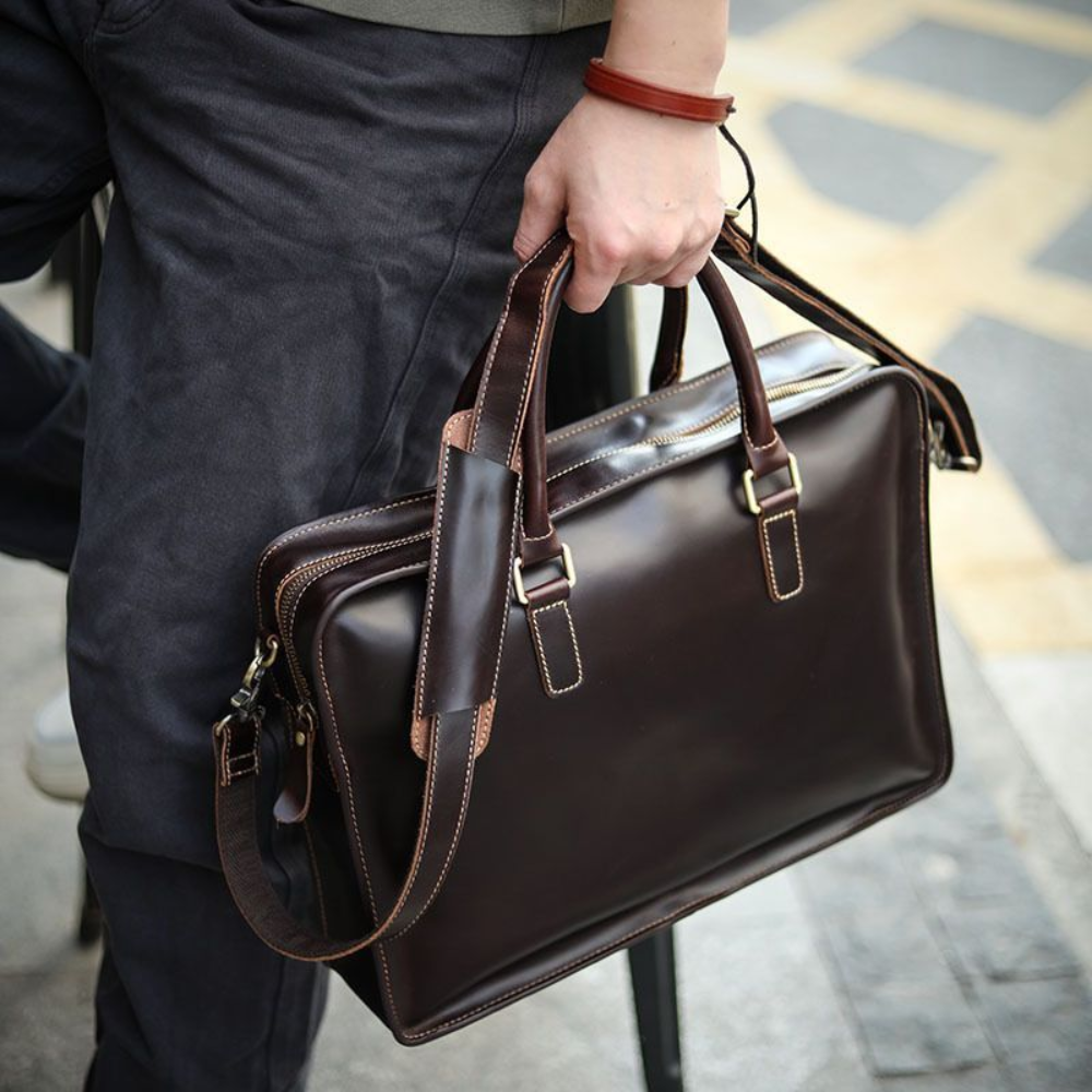 Bolsa Executiva Masculina em Couro Legítimo Cardiff