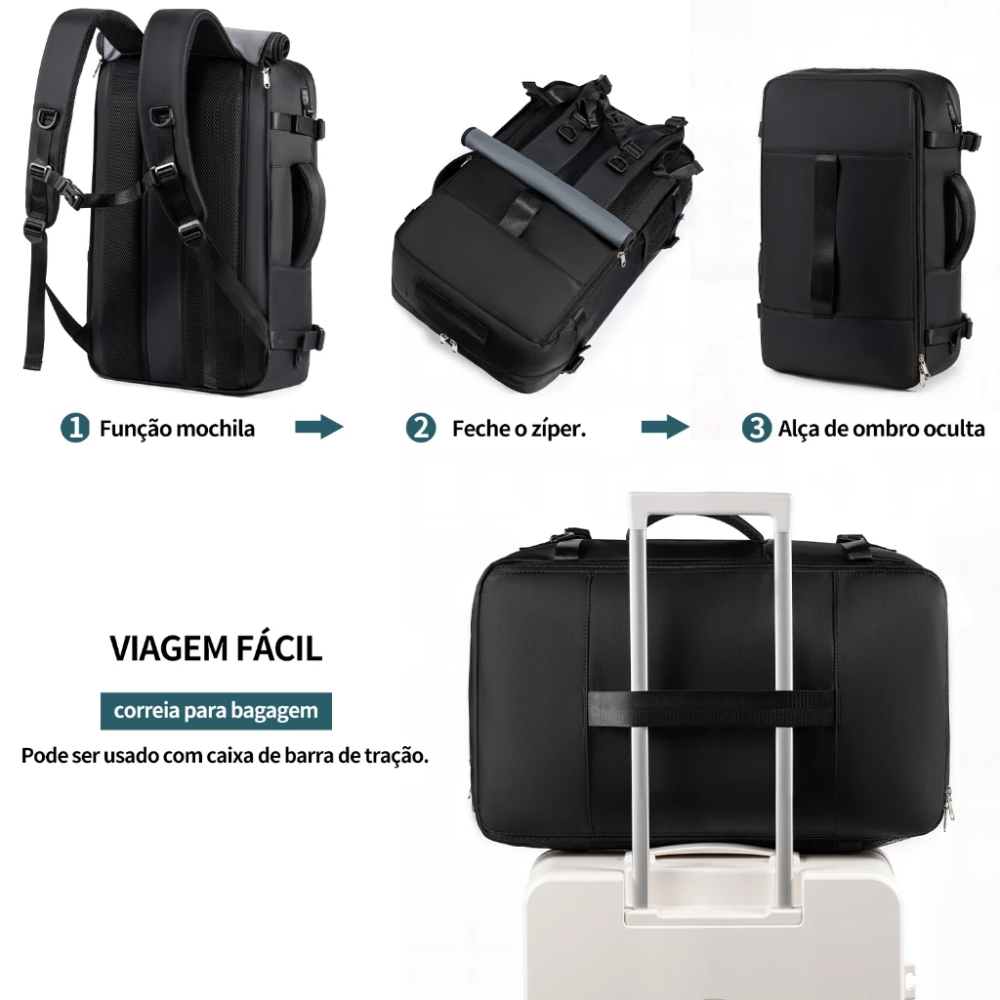 Mochila de Viagem Multifuncional Premium Organizer 60L