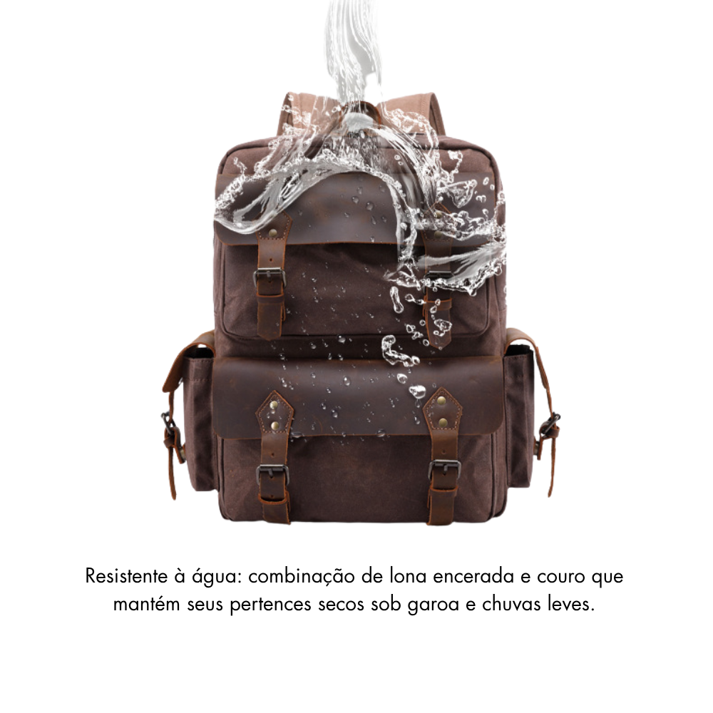Mochila em Lona e Couro Legítimo Aberdeen