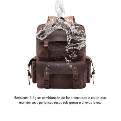 Mochila em Lona e Couro Legítimo Aberdeen