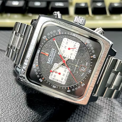 Relógio Megir Squared Black em Inox