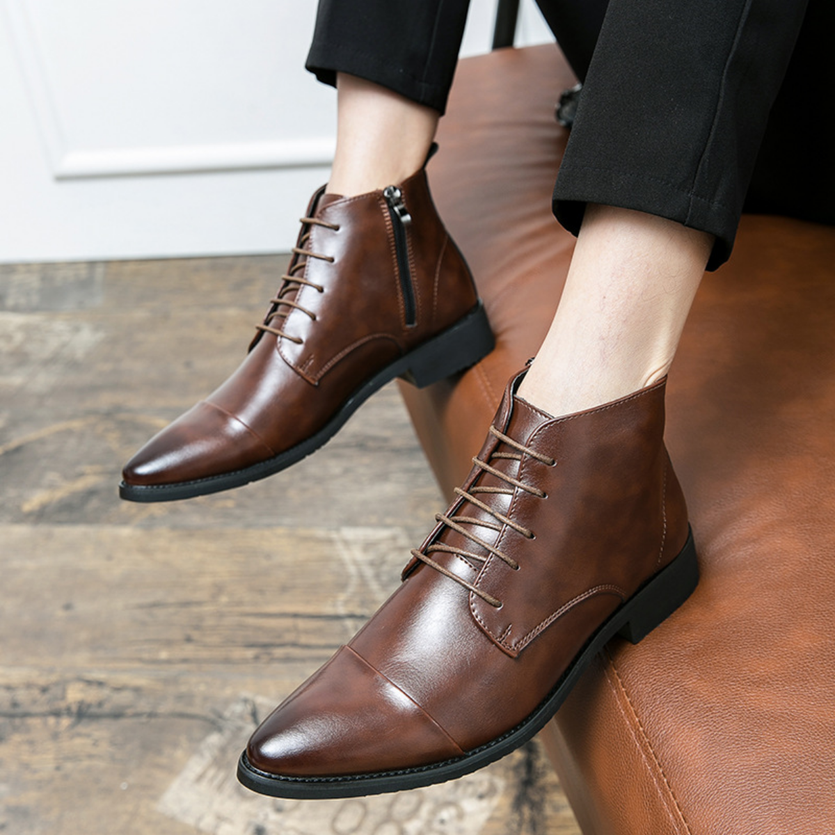 Bota Social Masculina em Couro Thomas