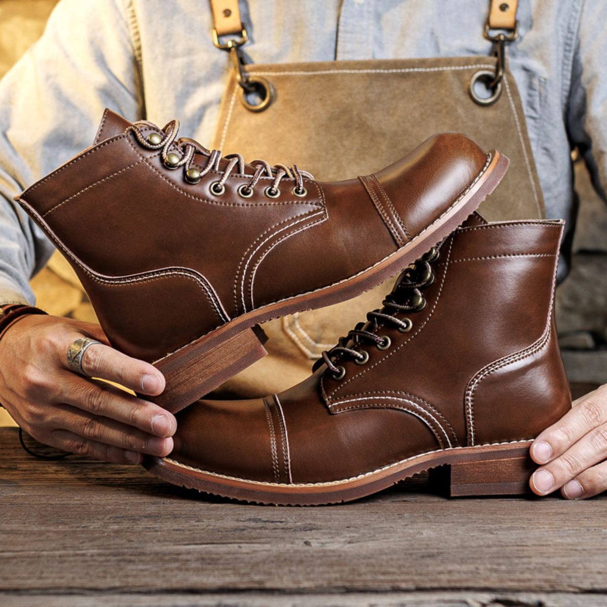 Bota Masculina de Couro Legítimo Théodore