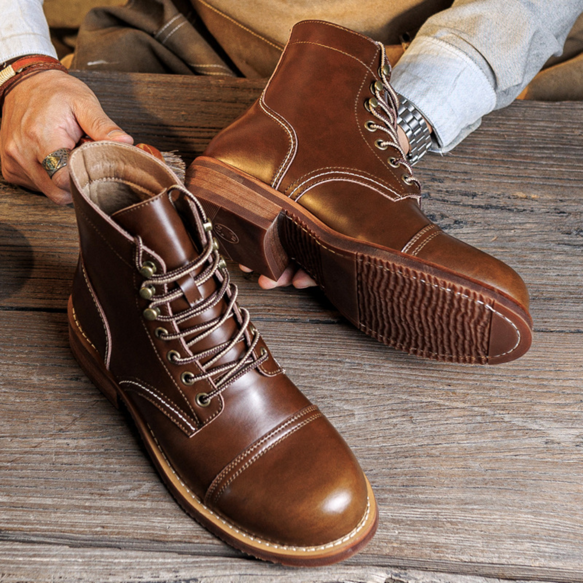 Bota Masculina de Couro Legítimo Théodore