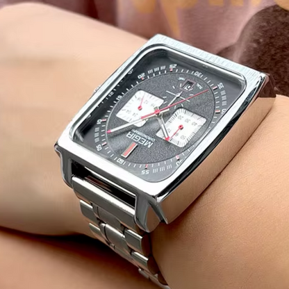 Relógio Megir Squared Black em Inox