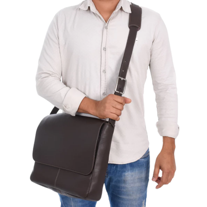 Bolsa Carteiro Masculina em Couro Legítimo Edimburgo