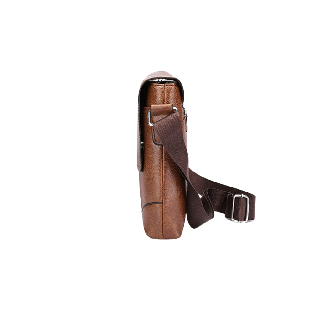 Bolsa Carteiro Transversal Masculina em Couro Jeep