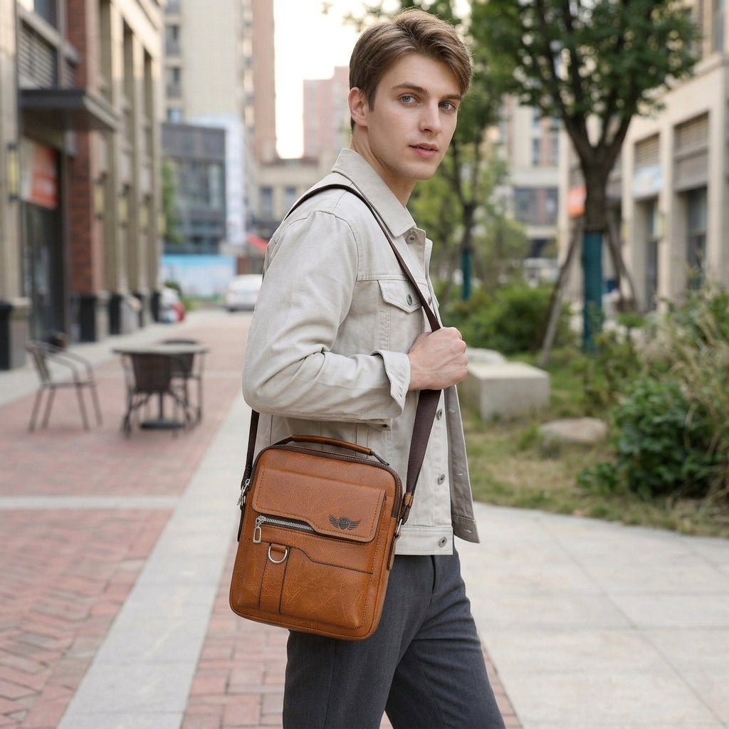 Bolsa de Ombro Transversal Masculina Weixier