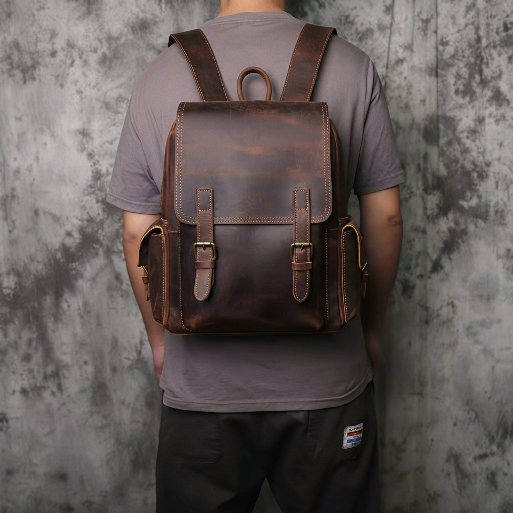 Mochila em Couro Legítimo Bamberg