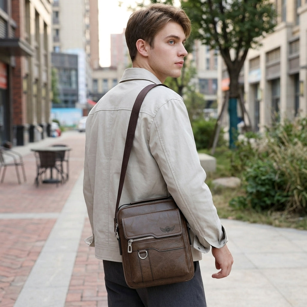 Bolsa de Ombro Transversal Masculina Weixier