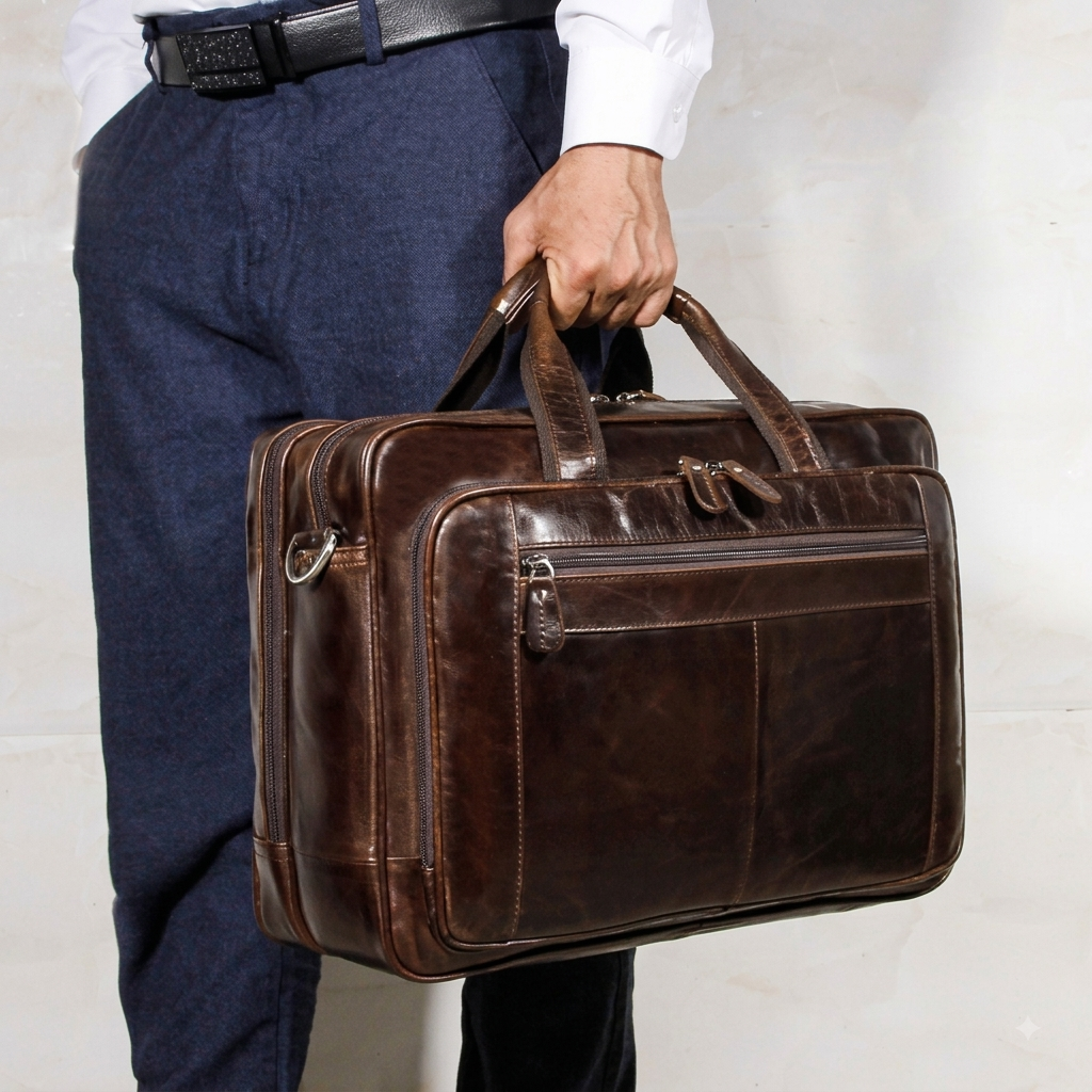 Bolsa Executiva em Couro Legítimo Leeds