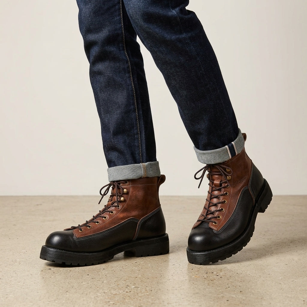 Bota Coturno Masculina em Couro Legítimo Mikhel