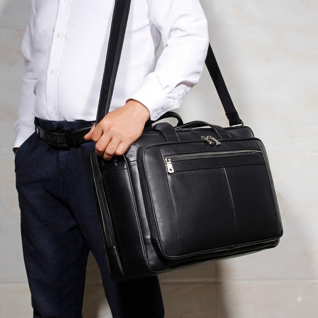Bolsa Executiva em Couro Legítimo Leeds