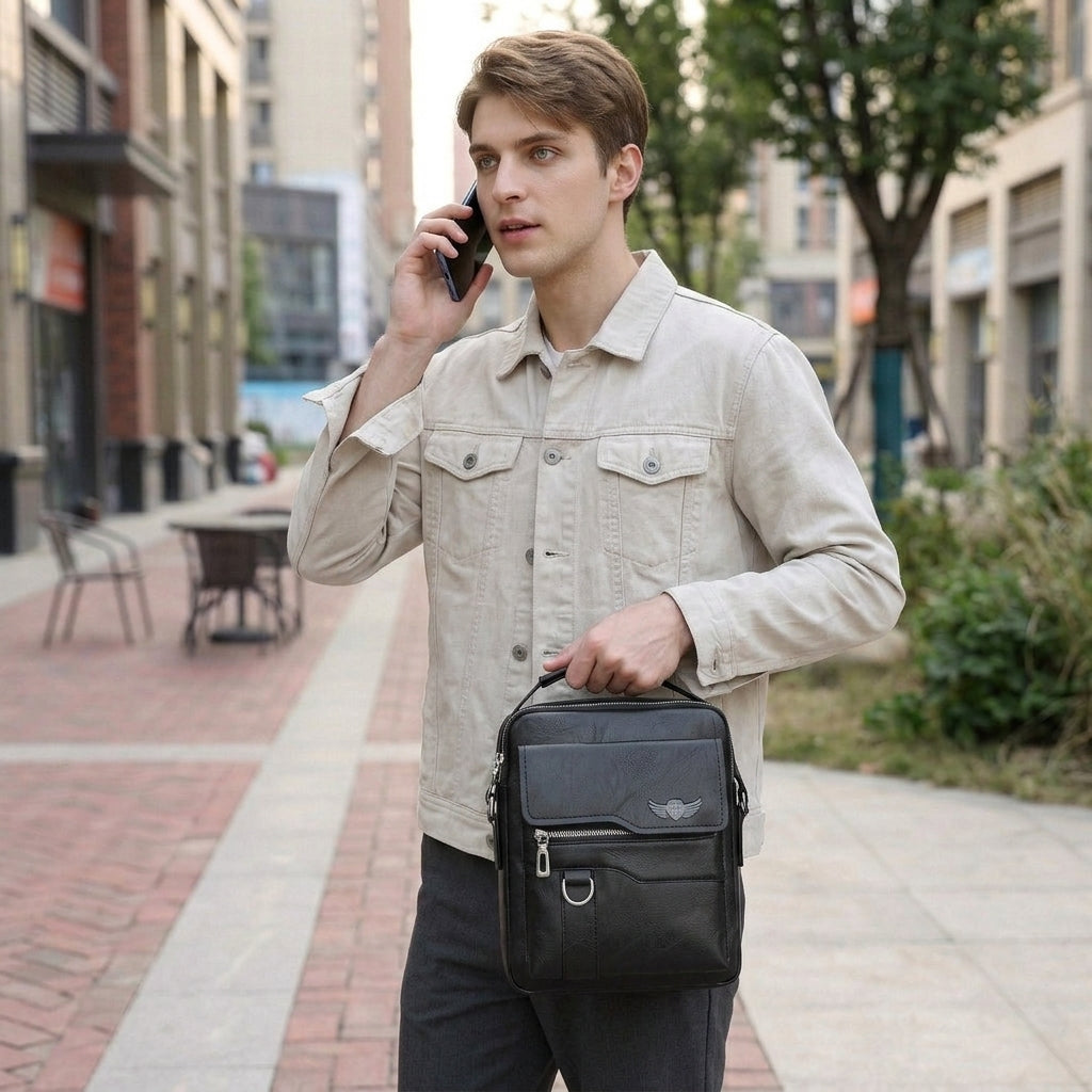 Bolsa de Ombro Transversal Masculina Weixier