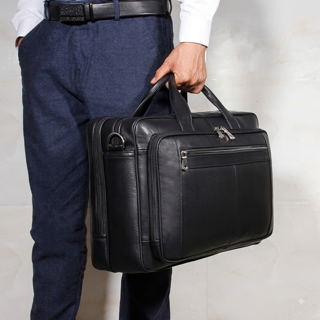 Bolsa Executiva em Couro Legítimo Leeds
