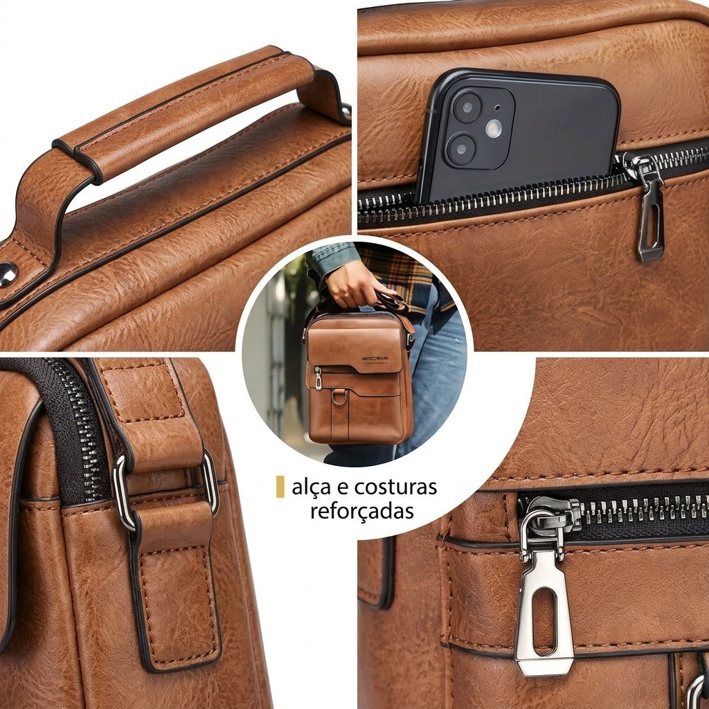 Bolsa de Ombro Transversal Masculina Weixier