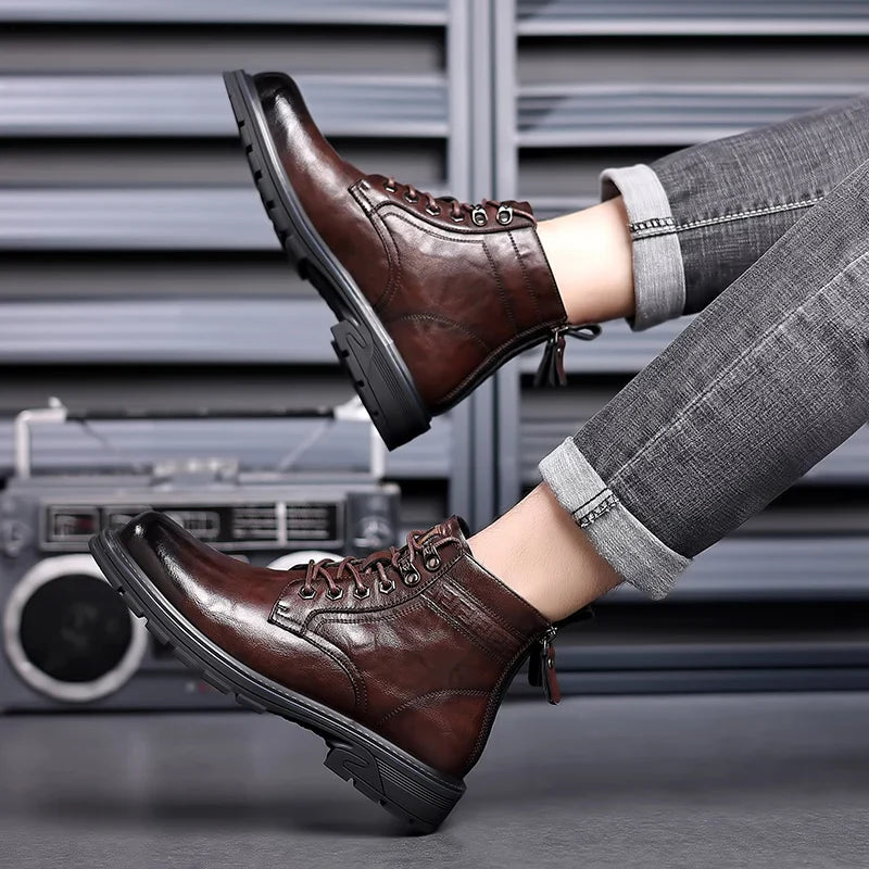 Bota Masculina Premium em Couro Tecnológico Aurelius