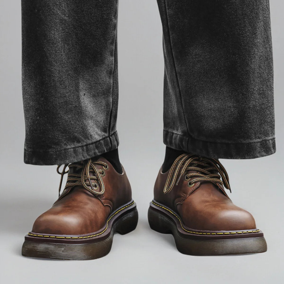 Sapato Derby Masculino Casual em Couro Legítimo Bass – Estilo Vintage