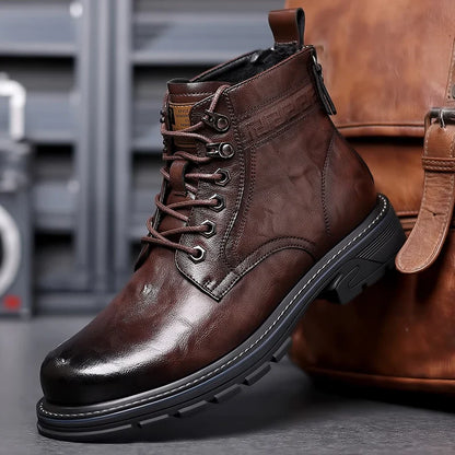 Bota Masculina Premium em Couro Tecnológico Aurelius