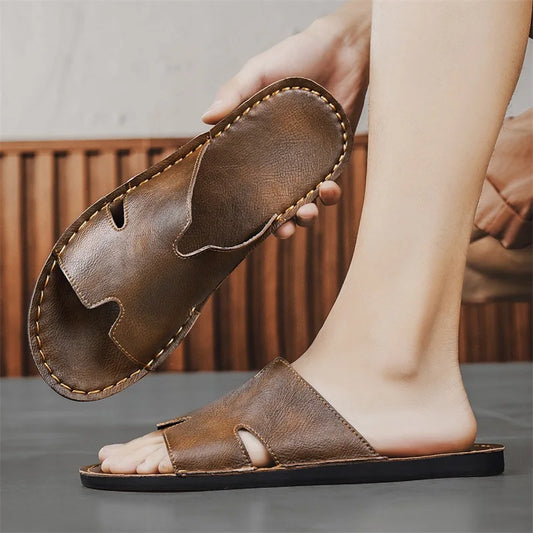 Sandália Masculina em Couro Cognac