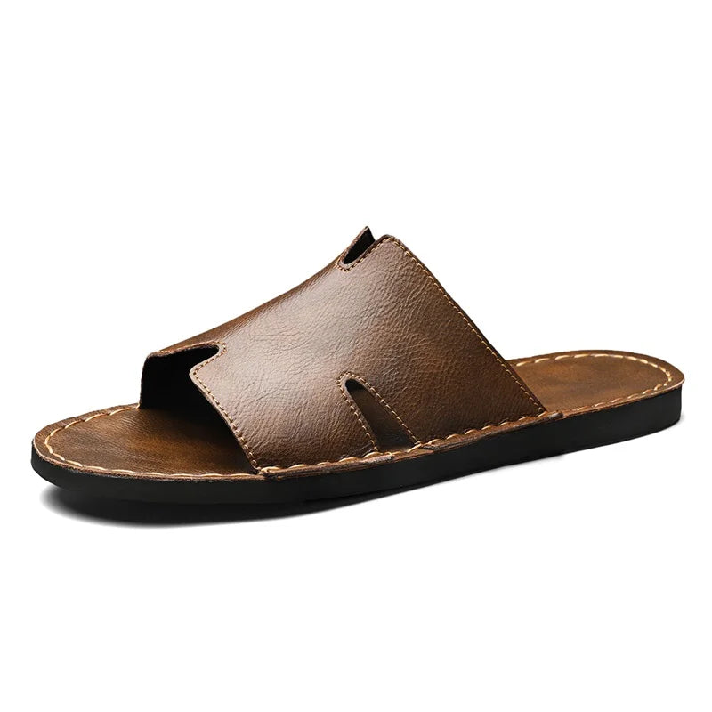 Sandália Masculina em Couro Cognac