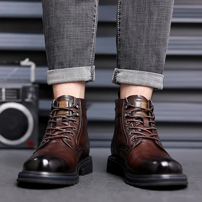 Bota Masculina Premium em Couro Tecnológico Aurelius