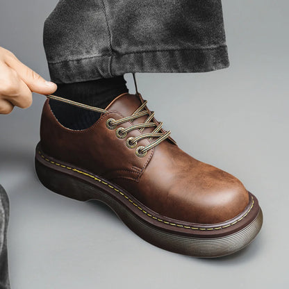 Sapato Derby Masculino Casual em Couro Bass – Estilo Vintage
