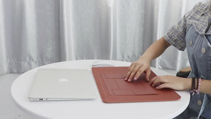 Capa Slim para Notebook em Couro Tecnológico com Suporte Dobrável